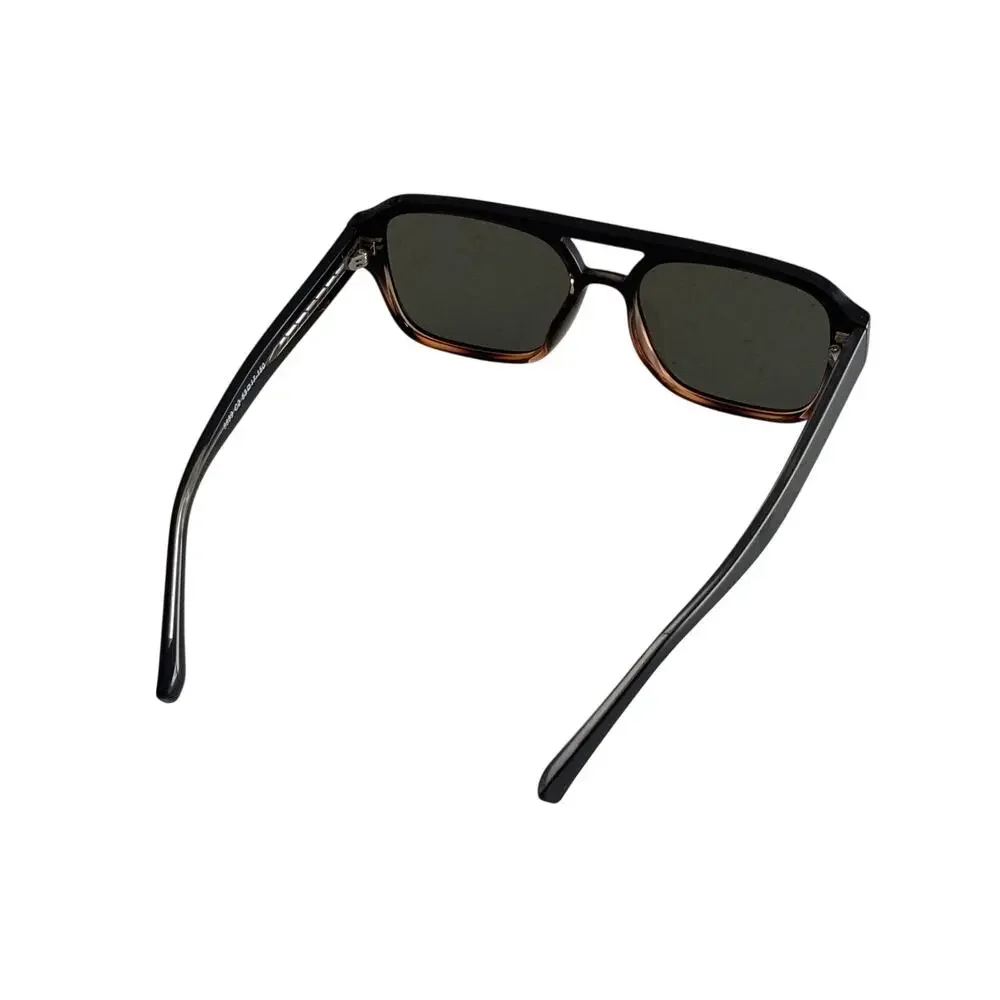 Unbranded Black and Brown Rectangular Sunglasses
